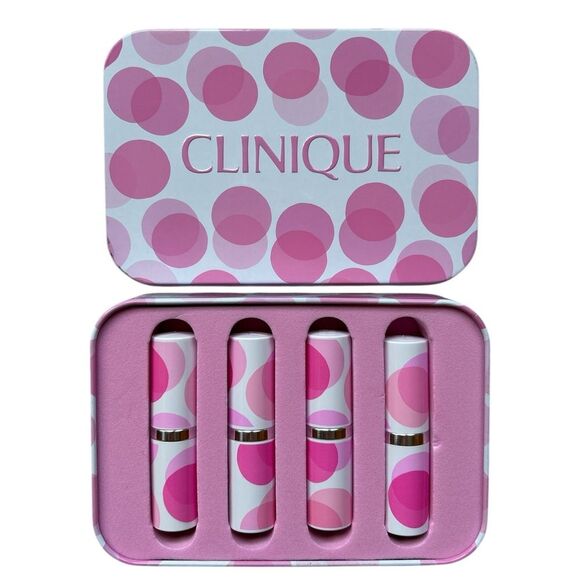 Clinique Plenty of Pop Lipstick 4 Piece Set - New in Reusable Tin